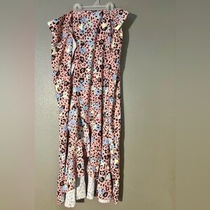 American bling Pink and Blue Leopard Maxi Skirt